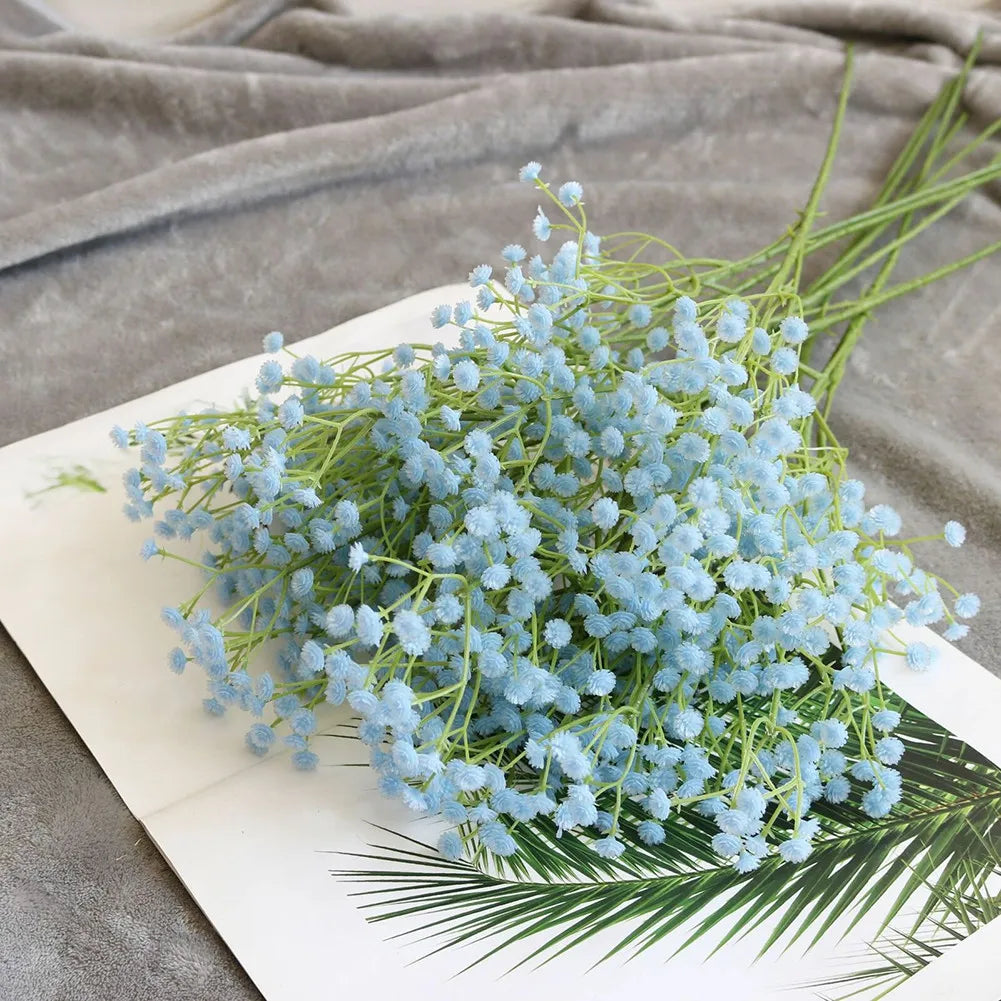 1 pc Artificial Flower Fake Silk Gypsophila Flower Simulation Gypsophila Flower Wedding Bouquet Home Garden Hotel Party Decor Qme blue