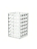 WORTHBUY Transparent Plastic Cosmetic Storage Box Large Capacity Qme white