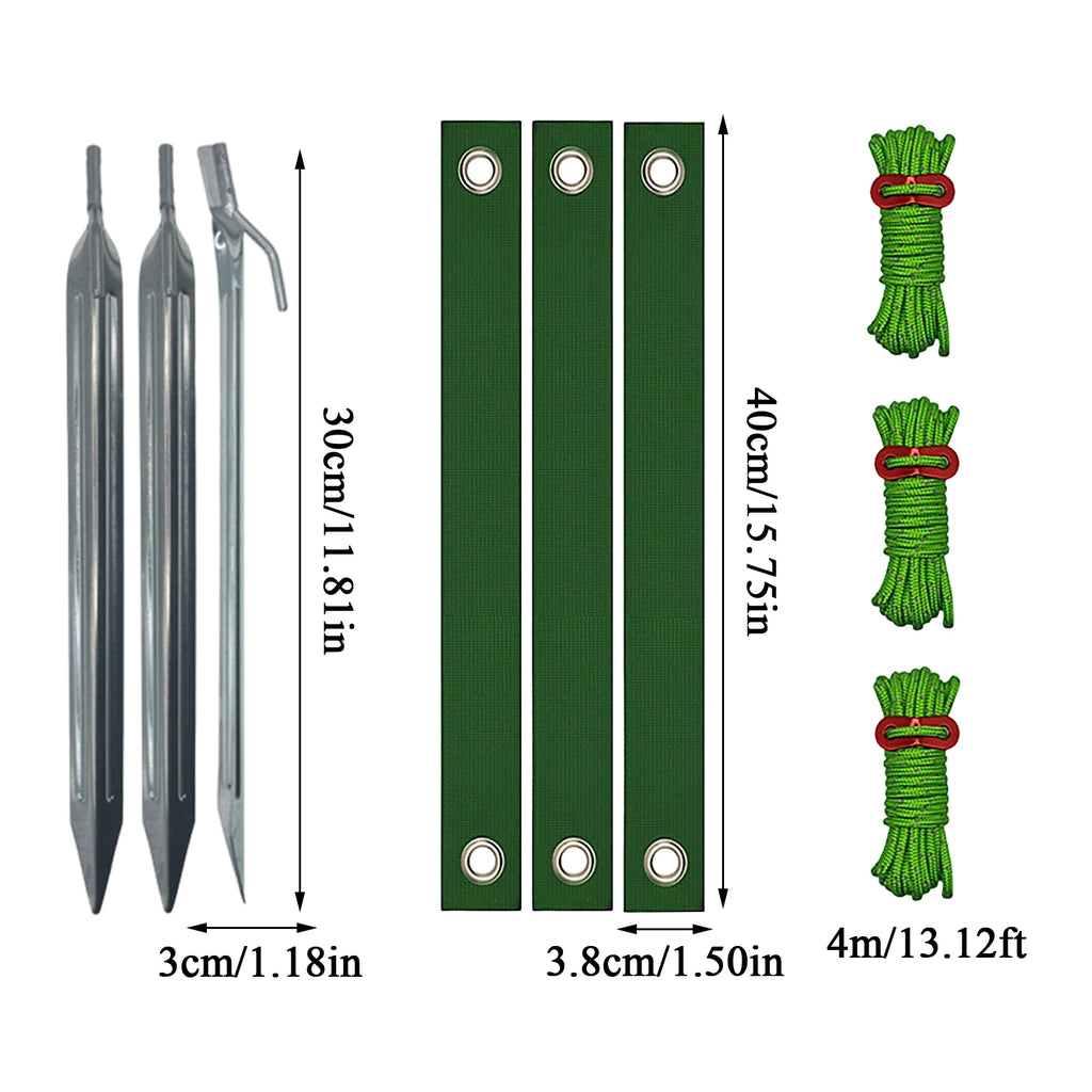 Durable Green Heavy Duty Tree Stake Support and Tying Straps Set Tree Binding And Windproof Fixing Straps Rhombus Shape Qme