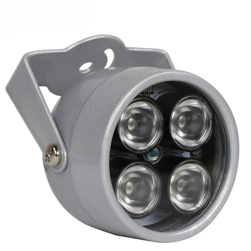 1PCS 12V 4-LED IR Illuminator Light, Auto Sensing Surveillance IR Auxiliary Lamp, High Power IR Array Supplementary Light Qme