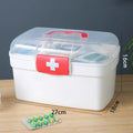 Medicine Storage Box Portable Large Capacity Family Hand First Aid Qme 27cm white