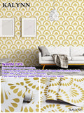 Geometric Aelf-wdhesive Wallpaper Peel Stick Wall Stickers Vinyl Qme Golden Petals Sample 1mx45cm