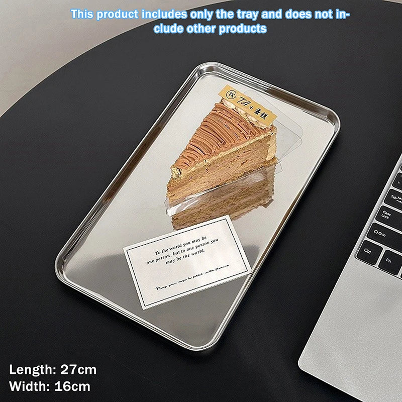 Snack Cake Dish Dining Dessert Plate Kitchen Tray Nordic Stainless Qme 2