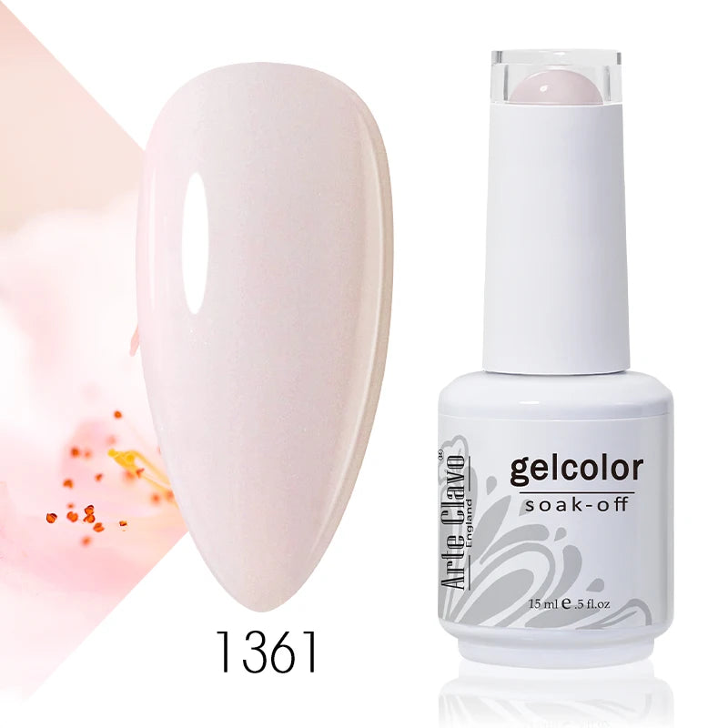 Arte Clavo Solid Gel Nail Polish Rainbow Summer Varnish Soak Off Qme 1361