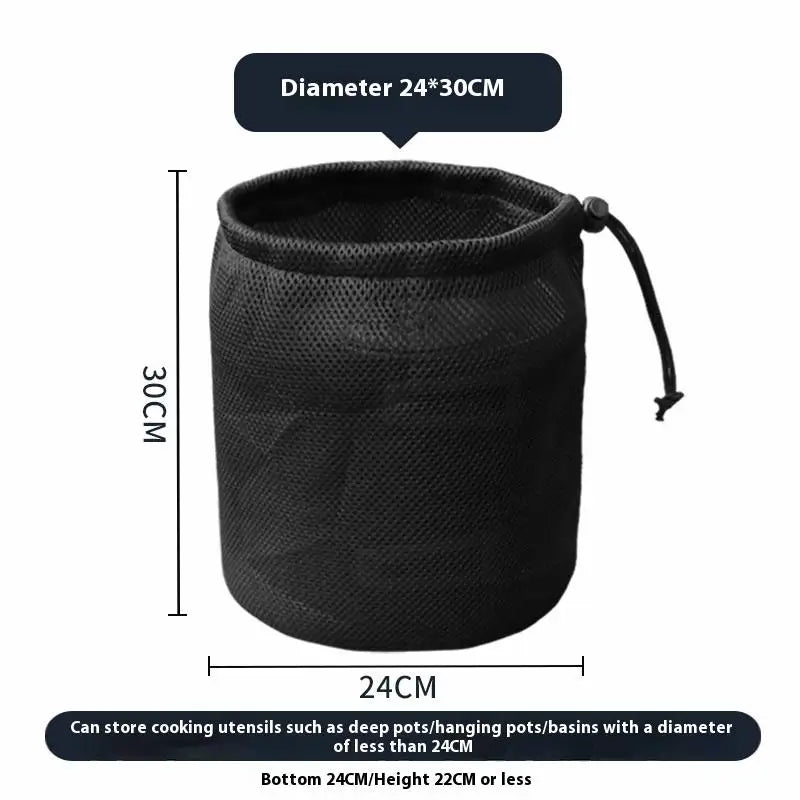 Outdoor Camping Storage Protective Bags Portable Picnic Cookware Mesh Qme 5 Black