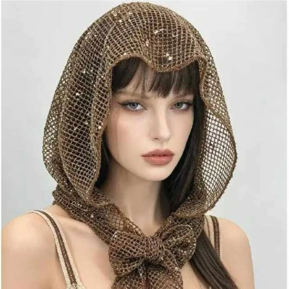 Vintage Solid Hooded Headscarf Y2k Breathable Head Wraps Scarf Qme