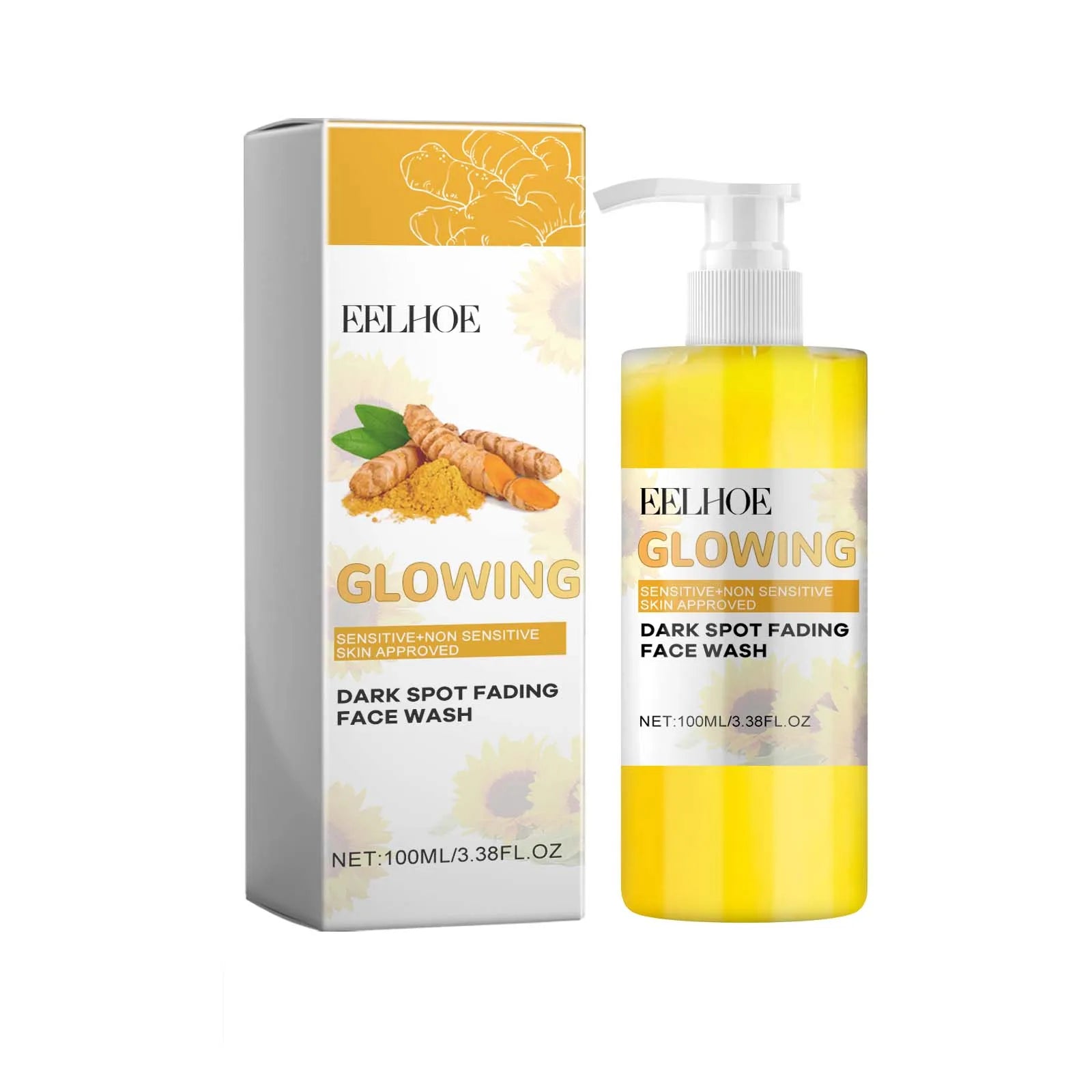 Turmeric Brightening Cleanser Deep Cleansing Makeup Remover Refreshing Non-Tightening Facial Wash Natural Skincare Formula Qme 100ml Boxed