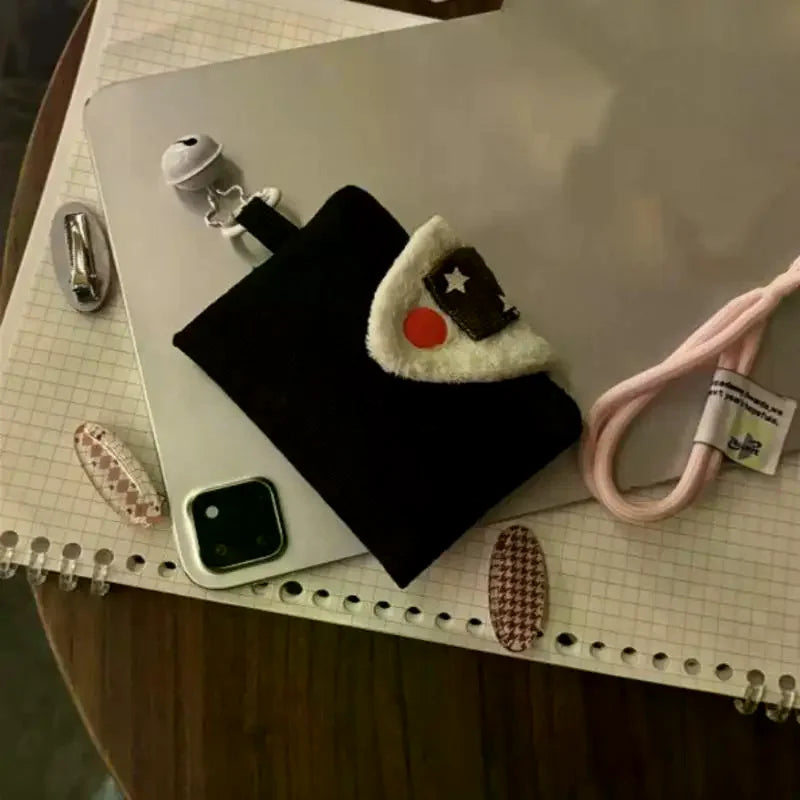Cute Rice Ball Card Holder Coin Purse Money Integrated Canvas Qme