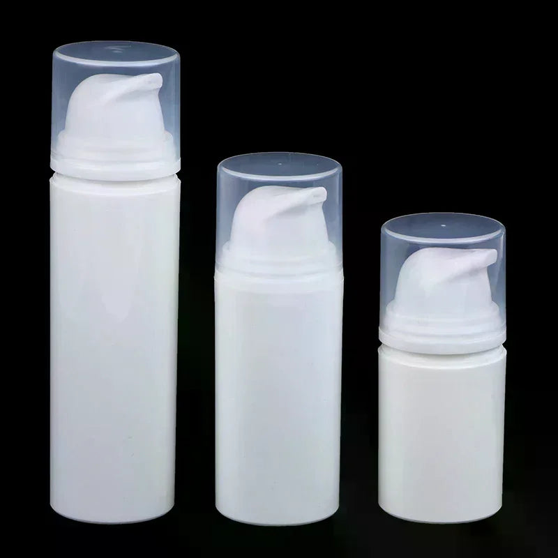 Plastic Travel Bottles Cream Refillable White Airless Pump Emulsion Qme