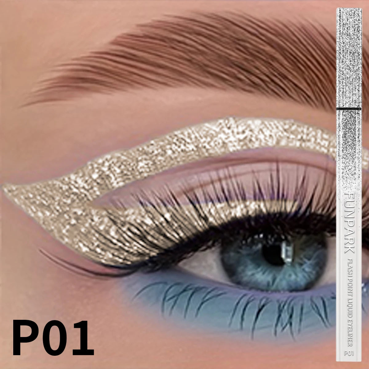 Glitter Liquid Eyeliner Pencil Waterproof Purple Pink Blue Eye Liner Qme P01