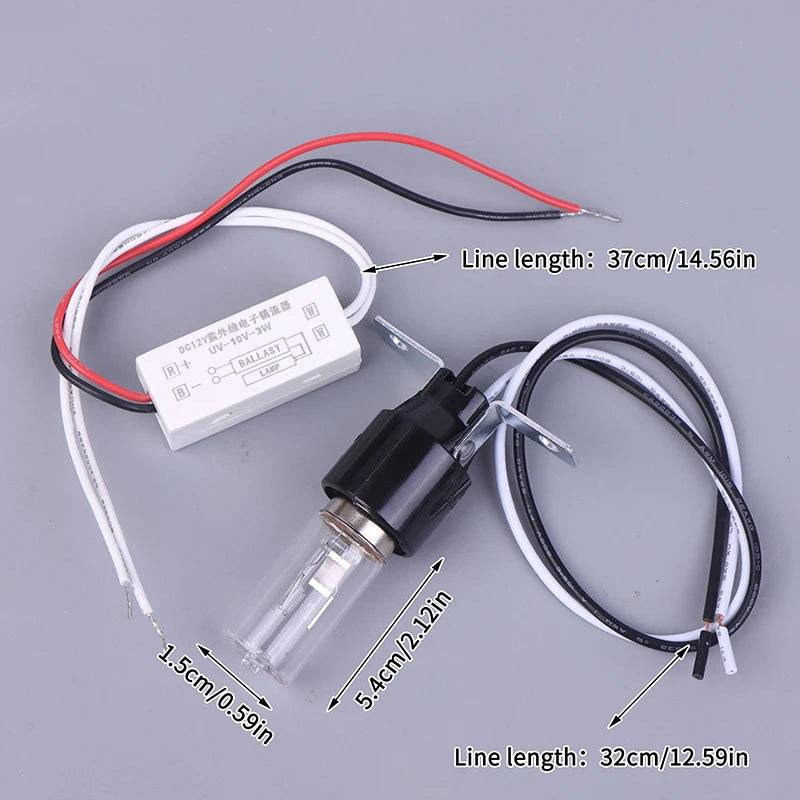 Refrigerator Dryer Microwave 3W Ultraviolet Lights UV Lamp DC 12V Qme one size