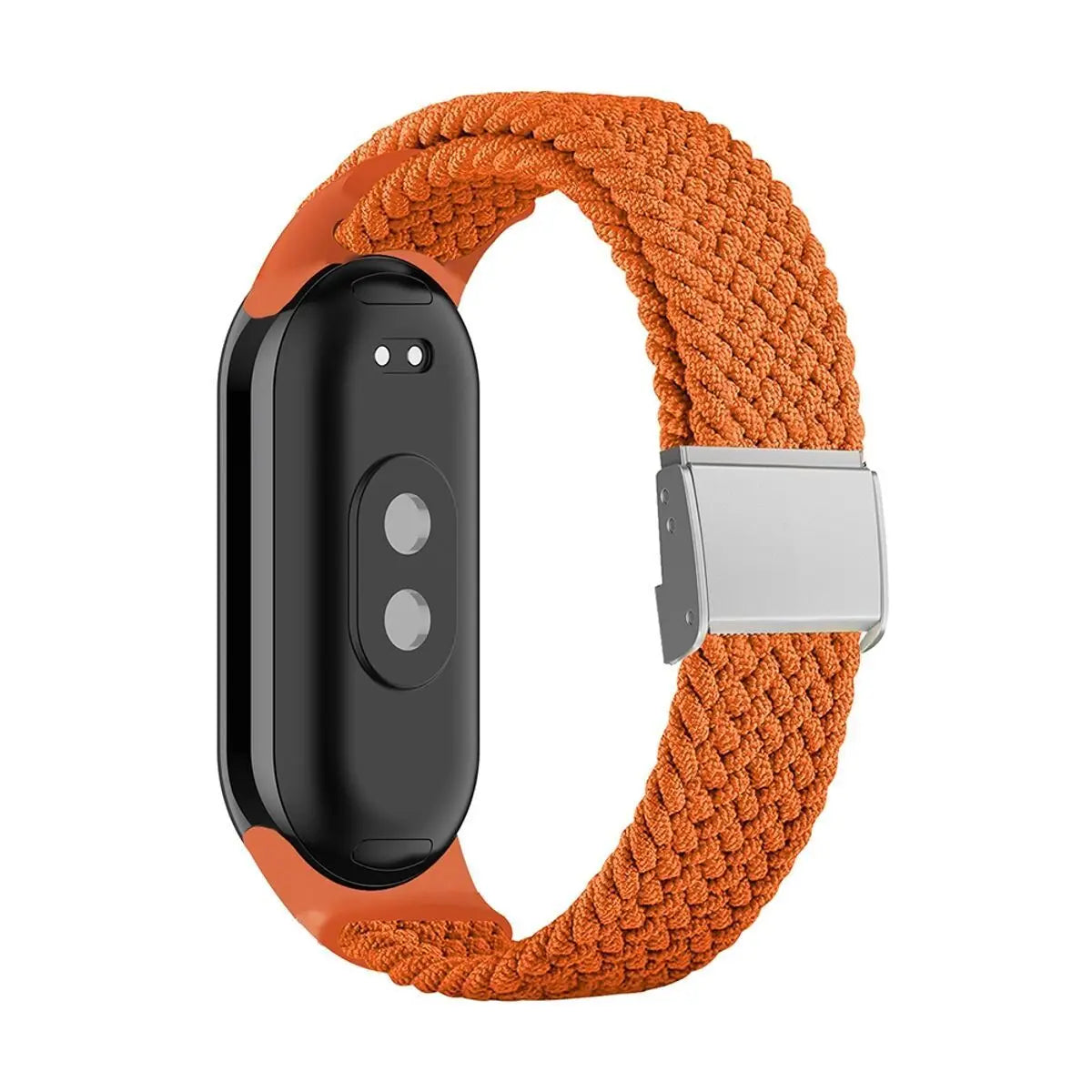 Adjustable Braided Nylon Elastic Wristband for Xiaomi Mi Band 8 Fitness Tracker Stainless Steel Buckle Replacement Strap Qme Papaya for Mi Band 8