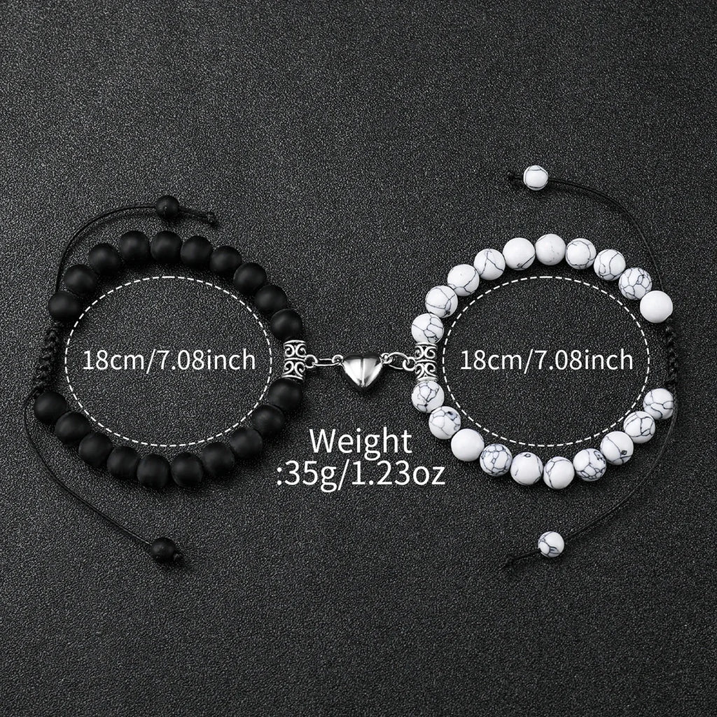 4Pcs Couple Watch Bracelet Set Geneva Silicone Quartz Wristwatch Matching Heart Bead Bracelets Lover Jewelry Gift Qme