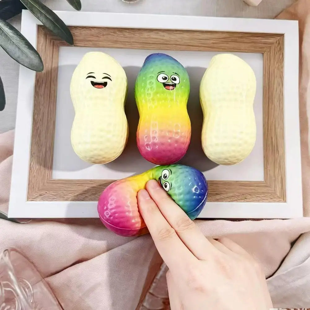 Peanut Stress Relief Toy Crunchy Squeeze ASMR Anti Release Hand Relax Qme