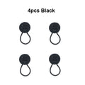 4Pcs removable cuff neckline retractable button, soft elastic neckline cuff extender, seam-free adjustable retractable button Qme 4pcs Black