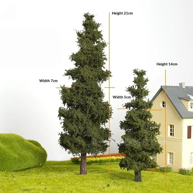 1Pcs Sand Table Material Handmade Diy Landscape Decor 14/21cm Model Pine Tree Train Layout Simulation Wire Tree Model Qme