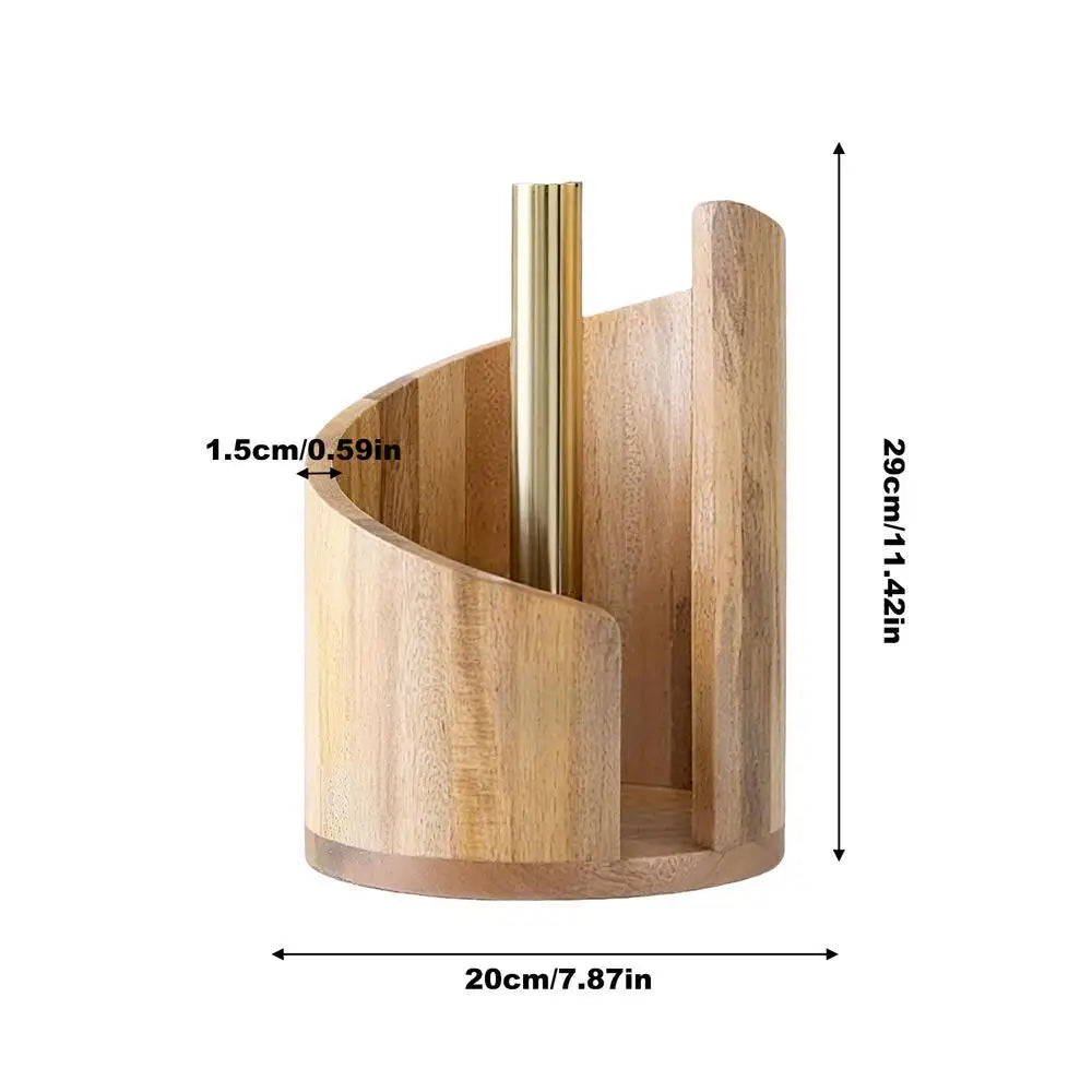 Paper Towel Holder Napkin Dispenser Stand Paper Towel Holder for Kitchen Roll Organize for Bathroom Dining Table Cabinet Qme Wood Color