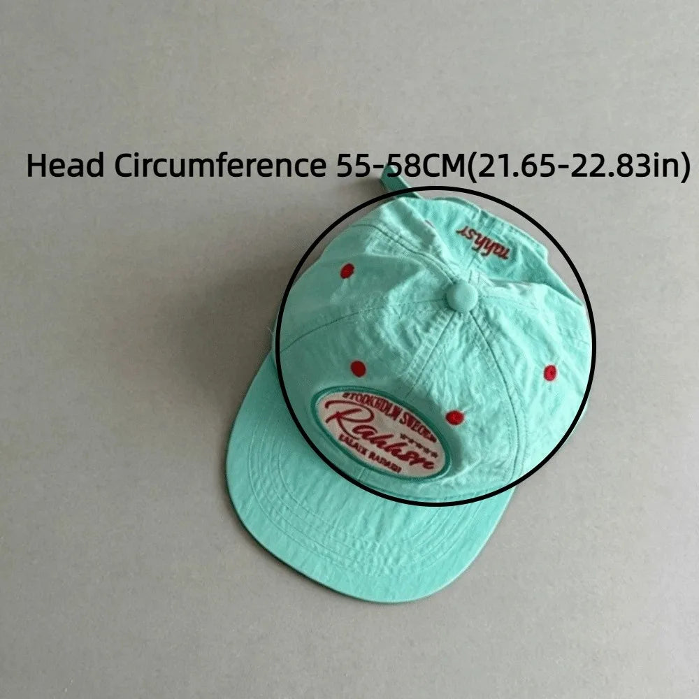 Breathable Quick-Drying Baseball Cap Embroidered Letters Sun Protection Lightweight Duckbill Cap Versatile Wear Flat Brim Qme