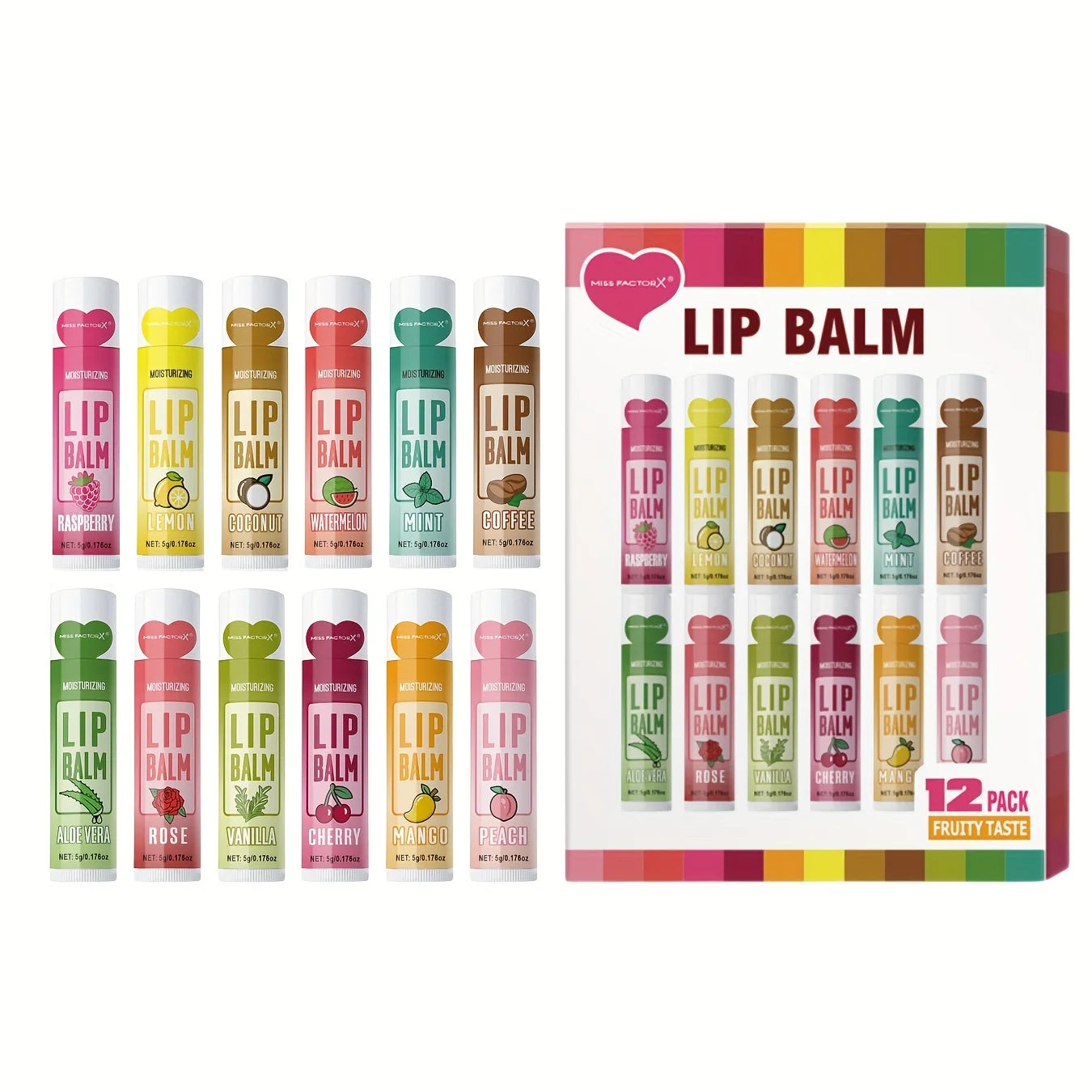 12 PCS/gift lip balm set 5g Deep Moisturizing and long-lasting moisturizing exfoliating to create hydrated lips Qme