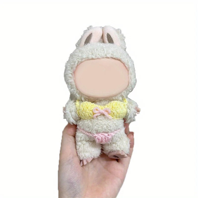17cm Labubu Knitted Bikini Set (excluding dolls), cute clothing with unique style, fashionable clothing accessories for dolls Qme YELLOW