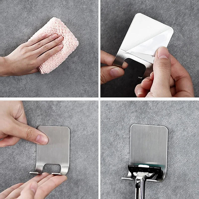 Shaving Razor Storage Rack Bathroom Hook Organizer Holder 304 Qme