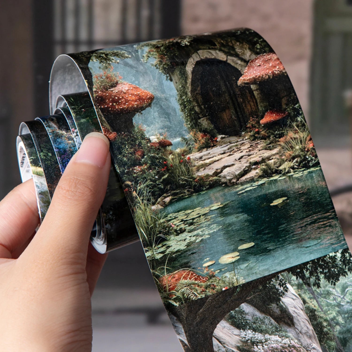 1roll Afternoon Countryside-themed Large-format Landscape Tape Ideal for background decoration, scrapbooking DIY collage sheets Qme