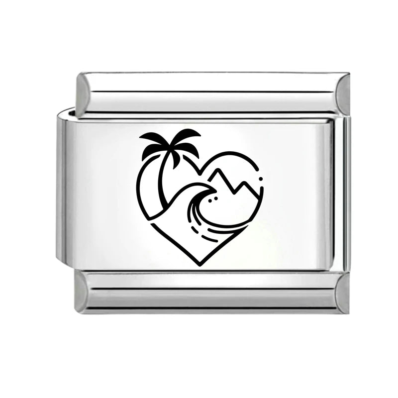 Laser Engraving Applause Encouragement Italian Charm Links Fit 9mm Stainless Steel Bracelet DIY Making Gifts Wholesale Qme Style 25