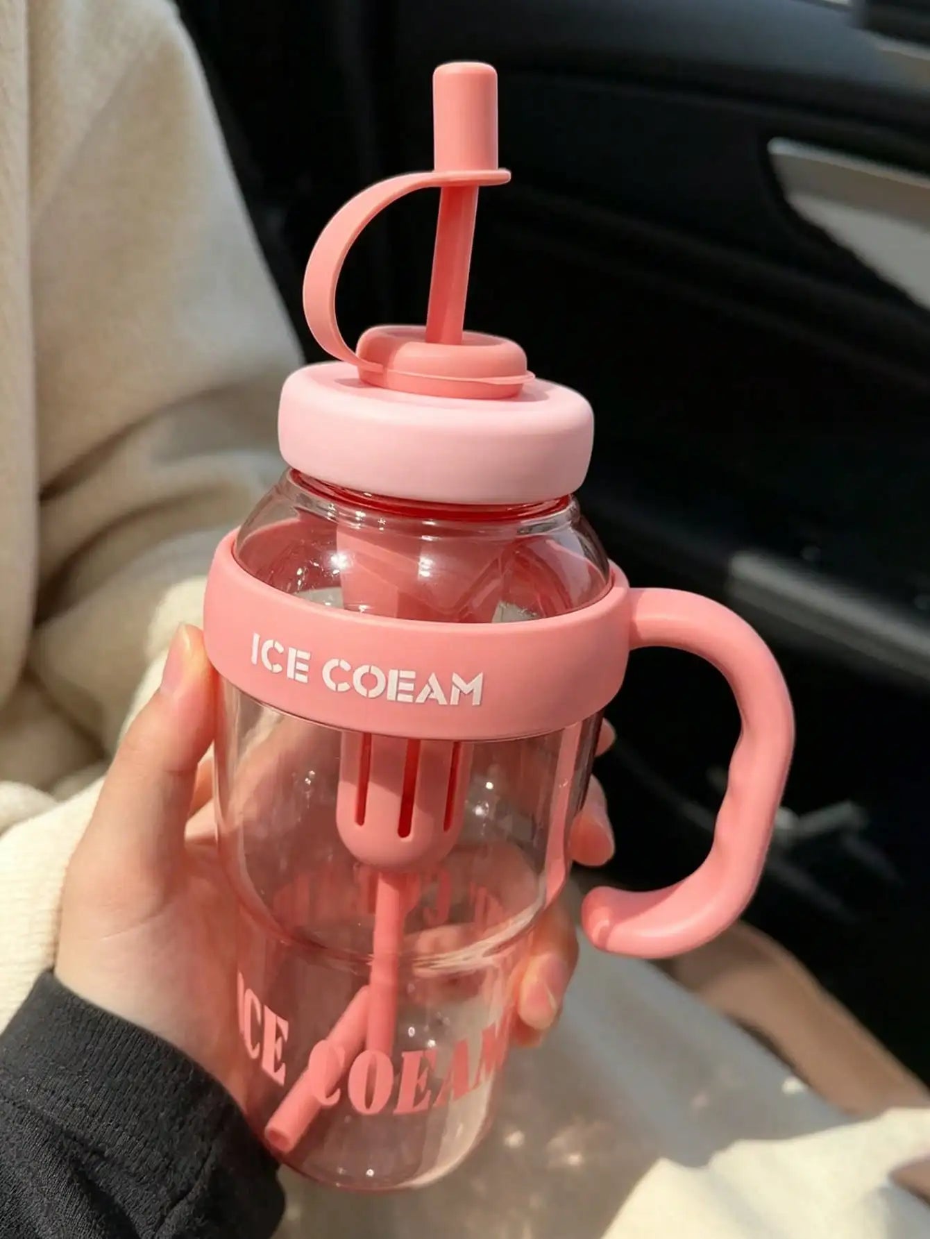 Student Large Capacity Summer Ice King Cup Fitness Essential Lucky Qme pink