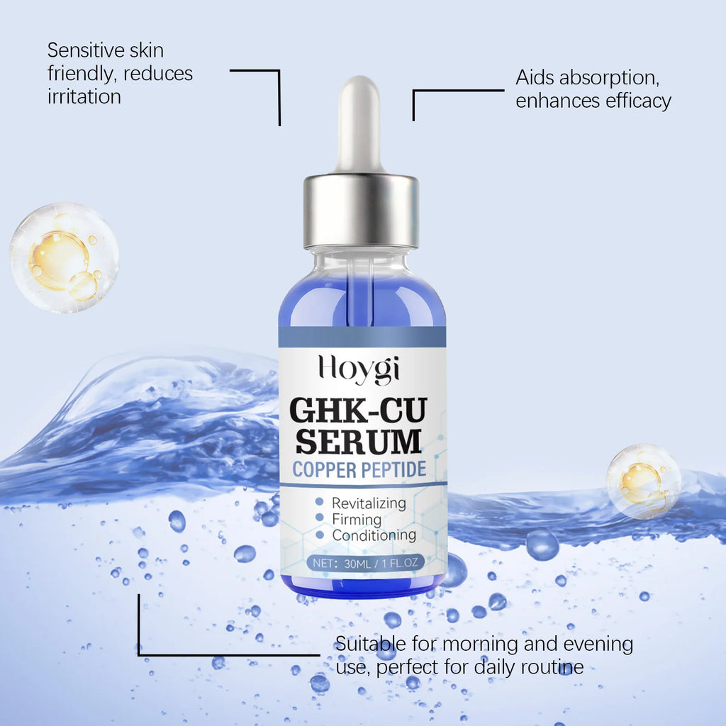 Copper Peptide Serum Anti Aging Face Serum Firming Lifting Fade Fine Lines Pore Shrinking Moisturizer Hyaluronic Acid Skin Care Qme