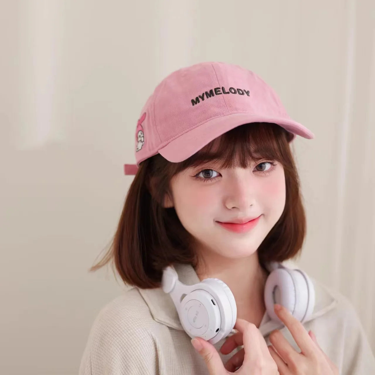 Hello Kitty Kuromi Hats Fisherman's Baseball Caps Face-slimming