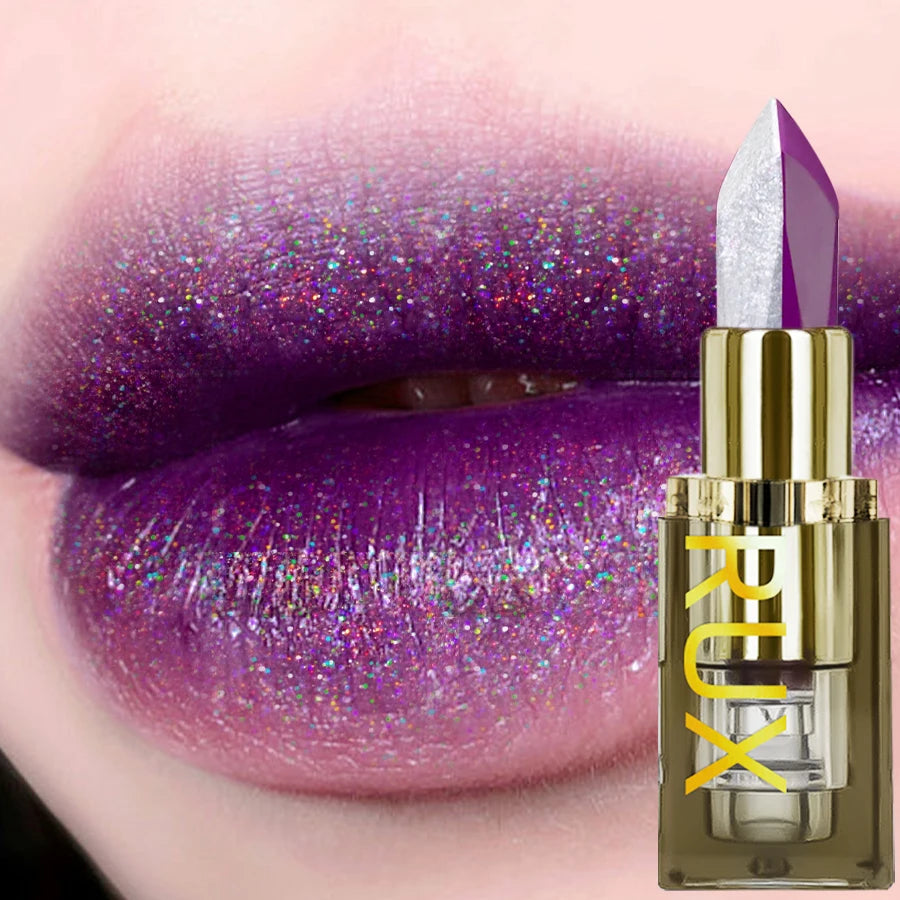 11 Two-tone Lipstick Purple Black Glitter Matte Lipsticks Makeup Easy Qme