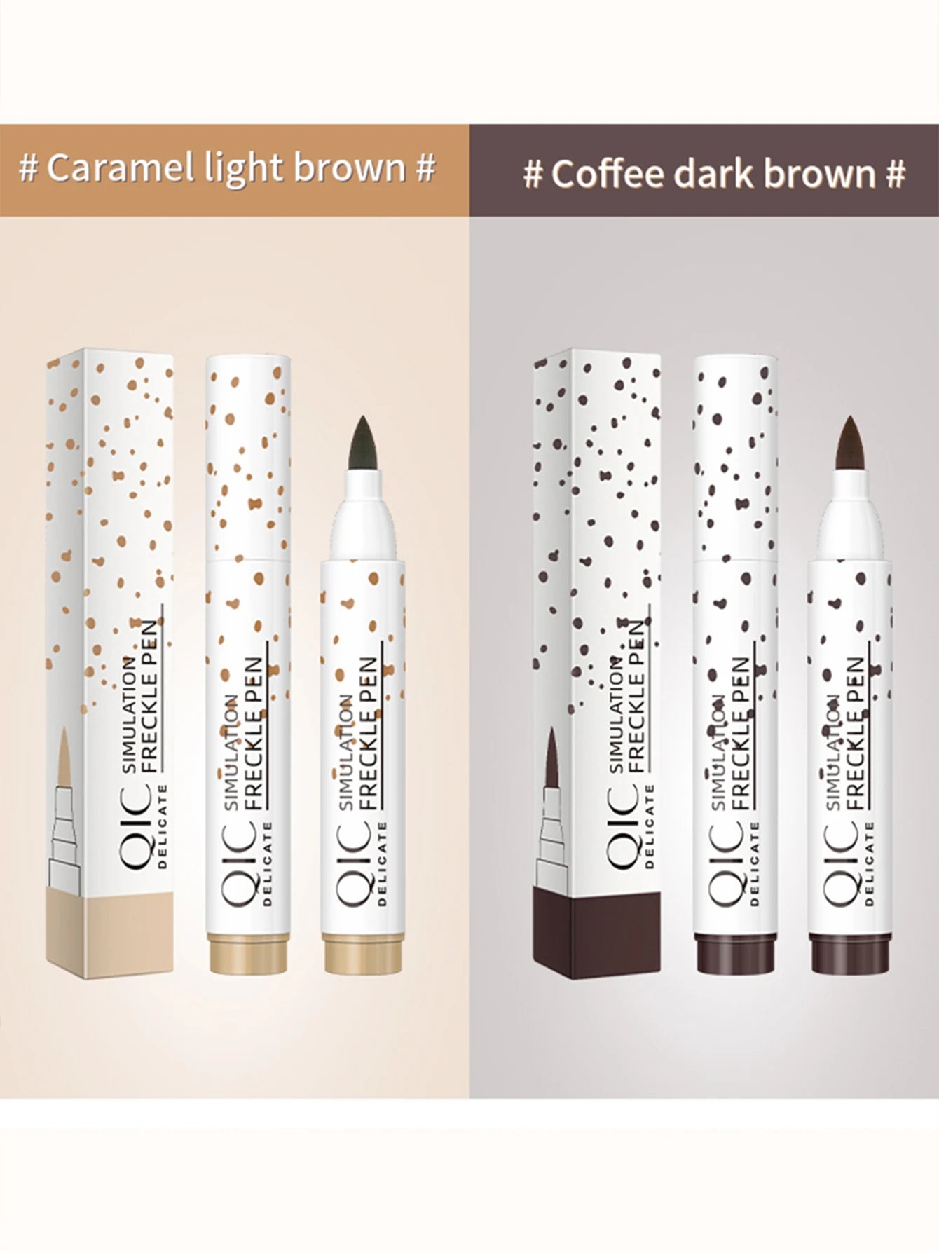 QIC Face Fake Freckles Pen Natural Waterproof Lifelike Fake Freckles Pen for Long Lasting Look Dot Spot Pen Makep Tool Cosmetic Qme Q705-1-2