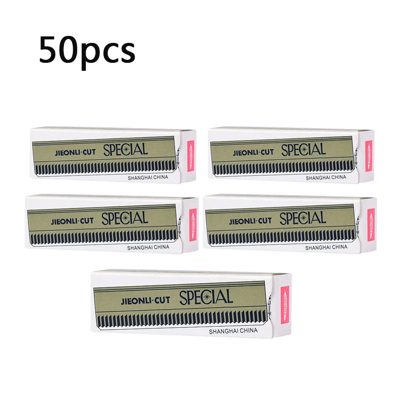 200pcs Microblading Eyebrow Knives Stainless Steel Eyebrow Trimmer Razor Blade for Permanent Makeup Brow Tattoo Beauty Tool Qme 50pcs