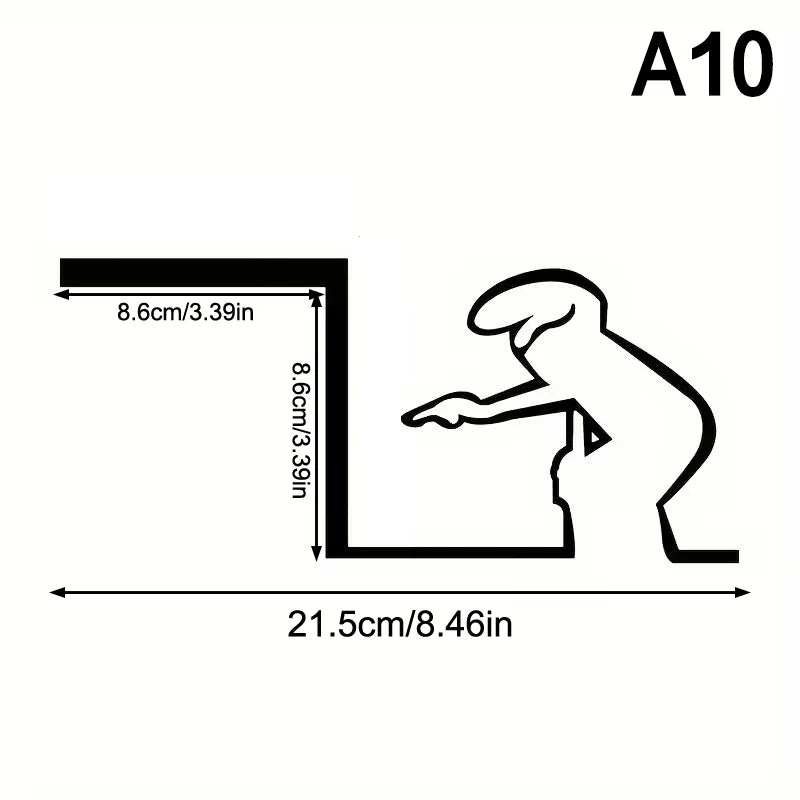 Cartoon Character Power Switch Decal Line Drawing Design Wall Decor Qme A10