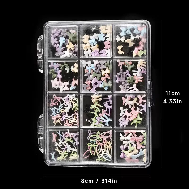 16-compartment Butterfly Resin Nail Art Accessories Colorful Qme