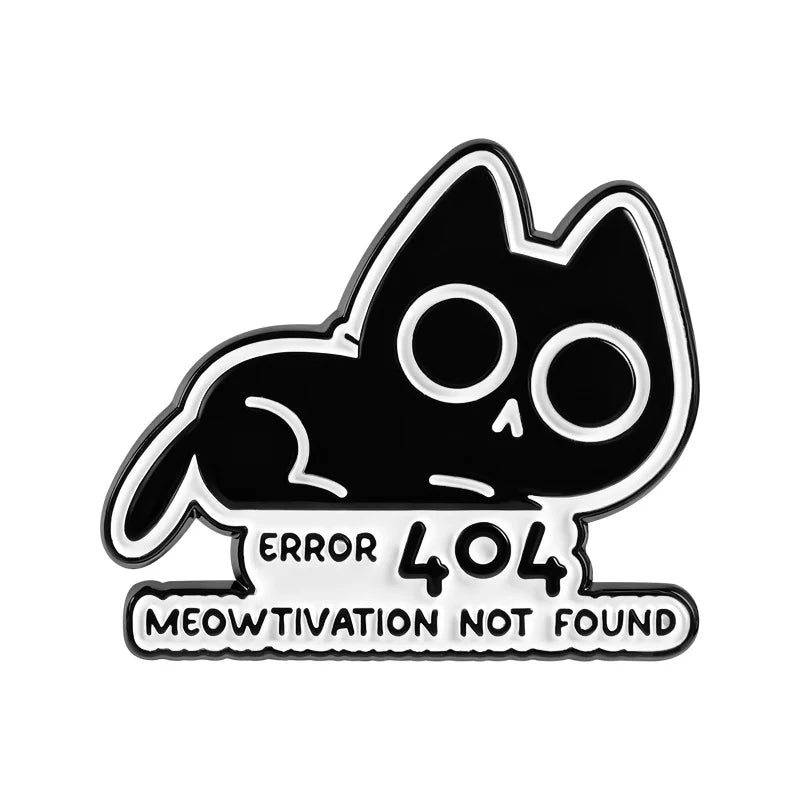 Cute Cartoon Animal Enamel Pin Funny Program Error Duck Rabbit Cat Metal Brooch For Hat Clothing Decor Collection Holiday Gifts Qme style1