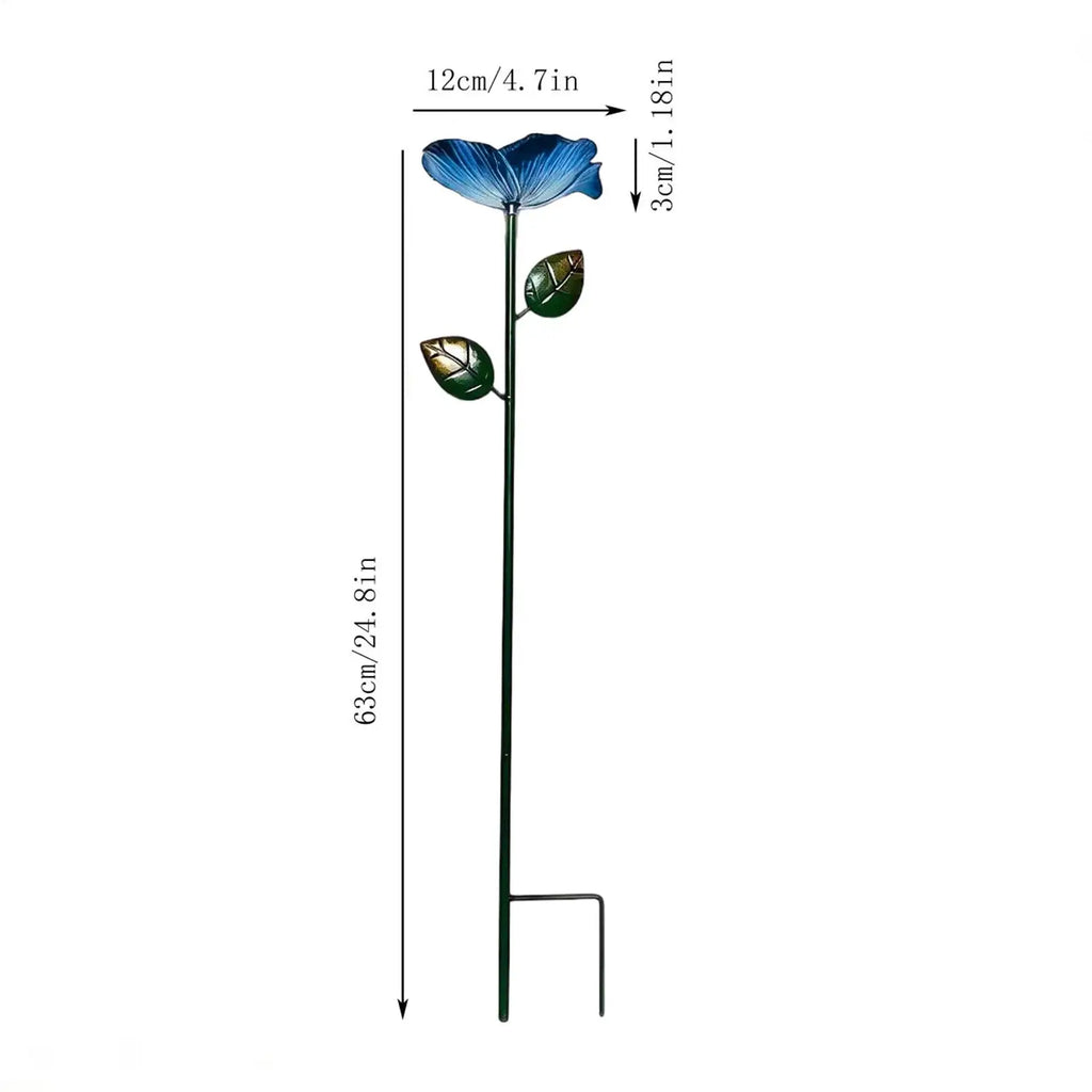 Butterfly Watering Station Metal Flower Stake Butterfly Bath Water Feeder Outside Hummingbird Drinking Station For Outdoor Qme
