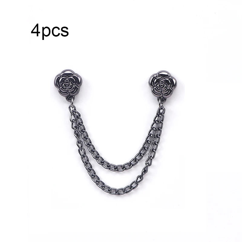 4/6Pcs Magnetic Chain Buckle - Adjustable Clothing Entrapment Magnetic Closure, Suitable for Pants, Dresses, Jackets - Clothing Qme 4pcs Black