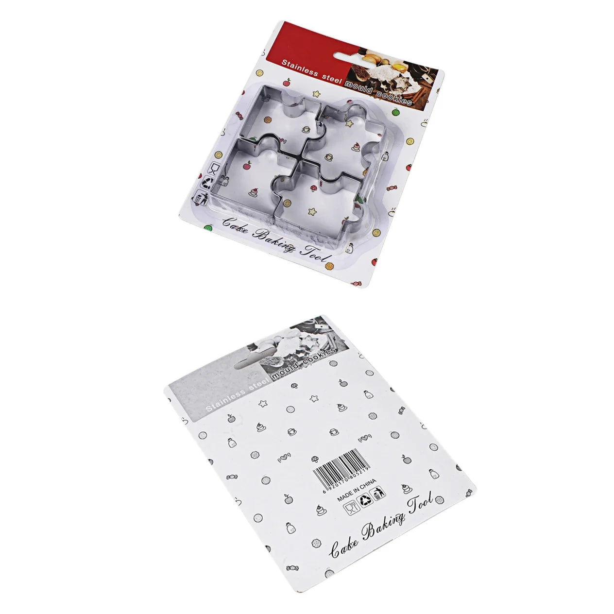 3D Cookie Puzzle Shape Stainless Steel Cutter DIY Biscuit Dessert Qme