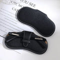 PU Leather Portable Glasses Bag Sunglasses Storage Bags Men and Women Car Glasses Protective Cover Anti-crushing Glasses Clip Qme Black