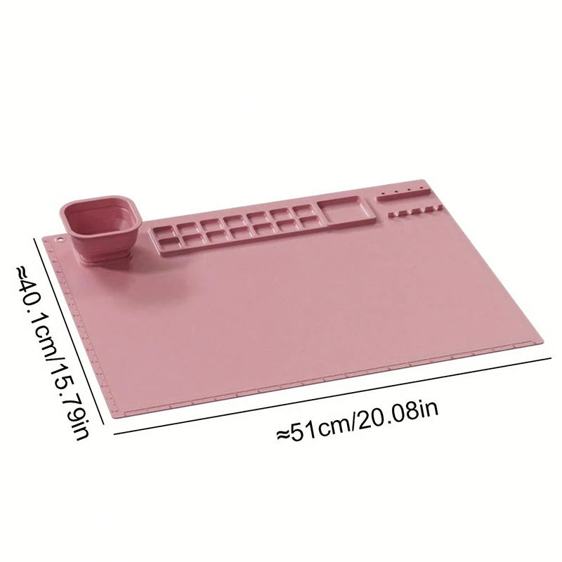 1PCS Silicone Painting Pad Brush Holder Silicone Art Painting Palette Washable Graffiti Mat Birthday Gift Oil Paint Pad Qme