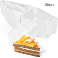 50/100Pcs Cake Slice Container Clear Triangle Dessert Box Reusable Food Packing Box Stackable Sandwich Holder For Fruit Cake Qme 50pcs
