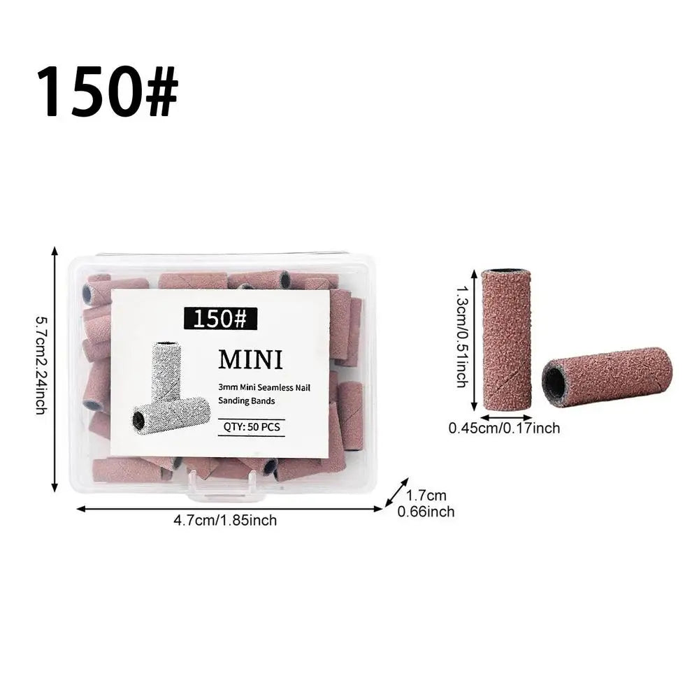 50pcs Nail File Sanding Bands Nail Drill Bits Sanding Bands for Electric Machine File Grinder Sand Band Nails Gel Polish Remove Qme China Mainland 150