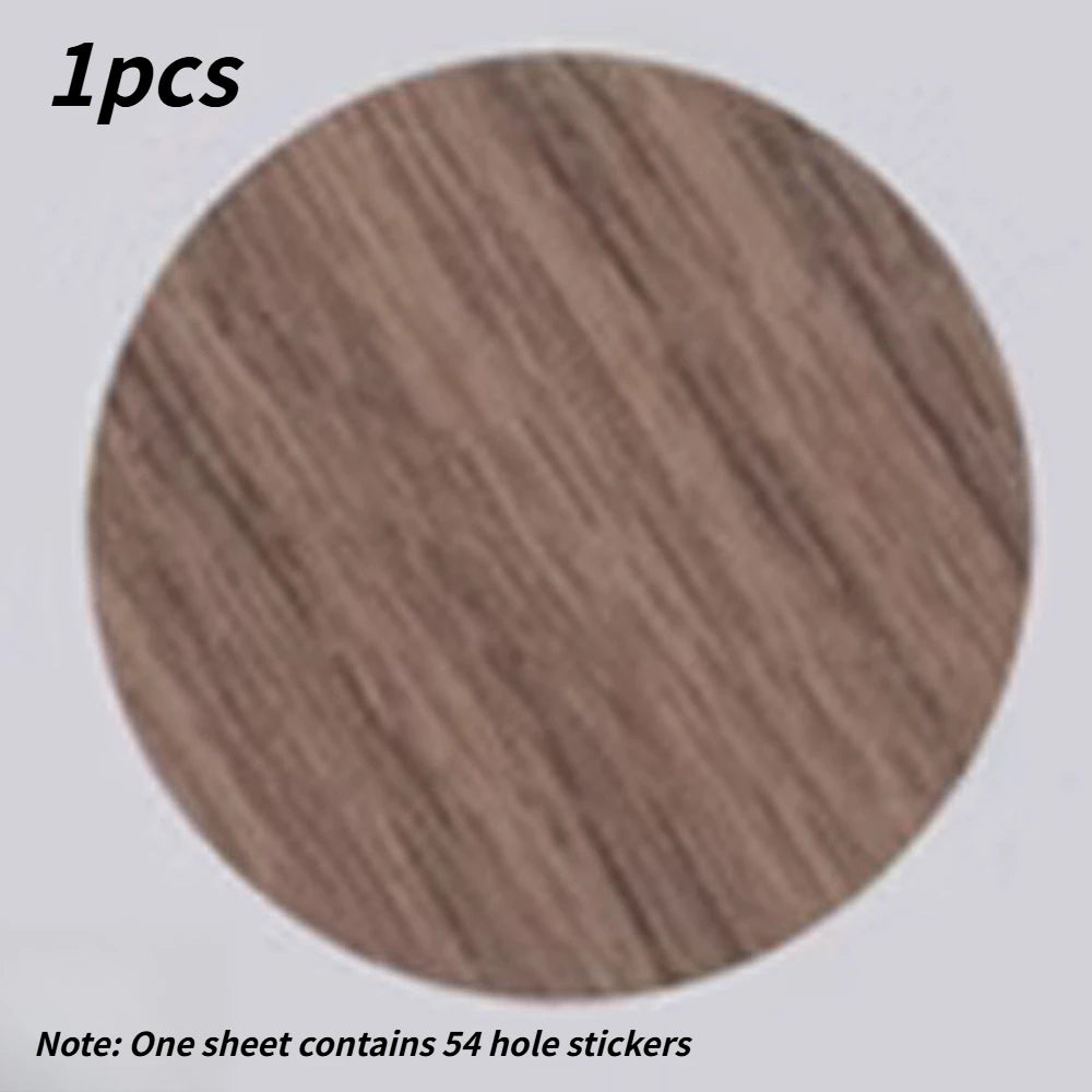 Self-Adhesive Round Screw Cap Cover Stickers Decorative Decals for Cabinet Desk Wood Craft Home Furniture Qme oak color 1pcs
