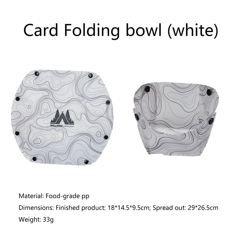 Outdoor Lightweight Folding Tableware Portable Bowl Plates Coffee Qme 7