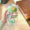 Ins Cute Plastic Straw Cup High-value Summer Portable Water Bottle Qme green