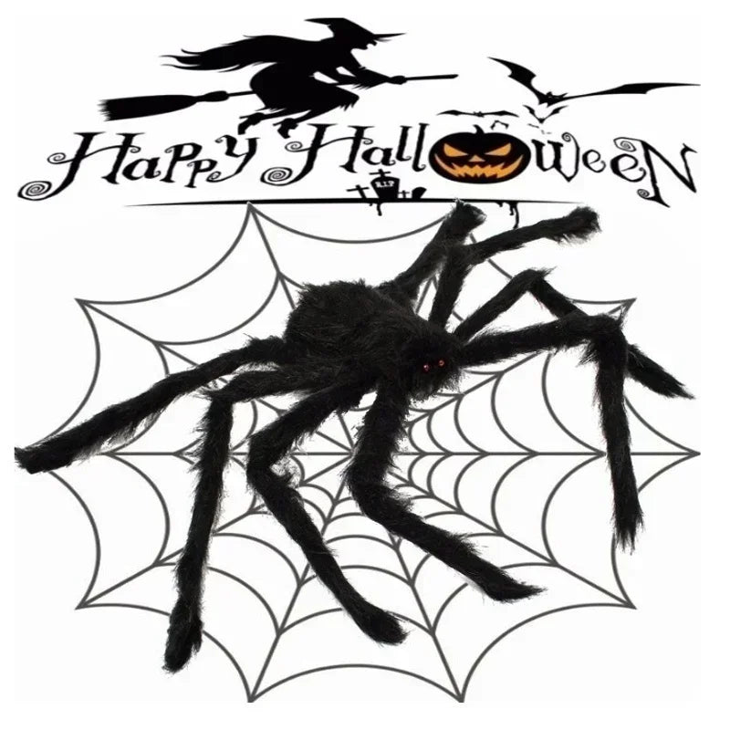 Halloween Big Plush Spider Halloween Decoration Party Props Outdoor Big Spider 30cm/75cm Chamber Trick A Prank Big Spider Qme