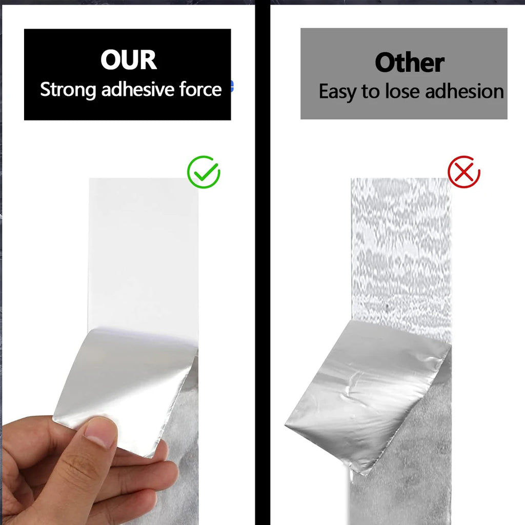 High-Quality Aluminum Foil Tape, High-Temperature Aluminum Foil Tape for Pipes And HVAC, Fire Resistant High Temperature Sticker Qme