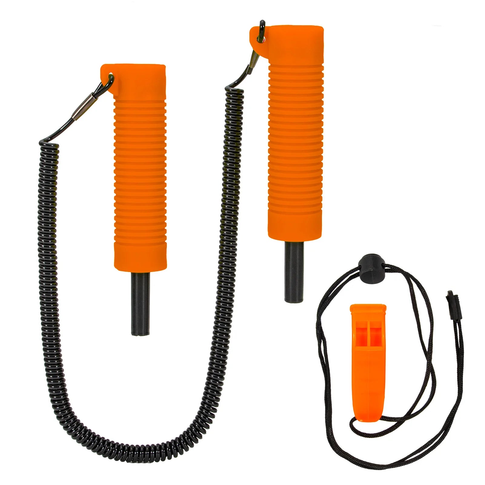 Fishing Ice Auger Retractable Ice Drill with Whistle Protection Set Safe Reliable Long Stretch Rope for Skating Ice Fishing Qme Orange