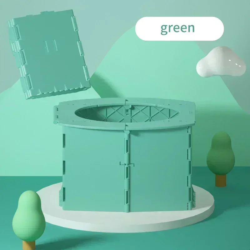Portable Baby Boy WC Toilet Seat Baby Girl Pot Toilet Bowl Foldable Potty Training Pot Outdoor Travel Pots Child Seat Baby Potty Qme Green